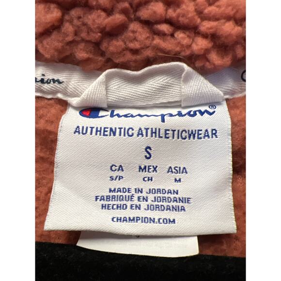 Champion Women’s Soft Cozy‎ High Pile Sherpa Quarter Zip Sweatshirt Size S Pink - Picture 4 of 6